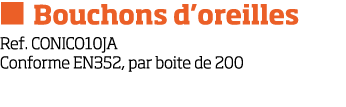   Bouchons d oreilles Ref  CONICO10JA Conforme EN352, par boite de 200