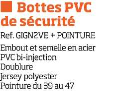   Bottes PVC de s curit  Ref  GIGN2VE + POINTURE Embout et semelle en acier PVC bi-injection Doublure Jersey polyeste   