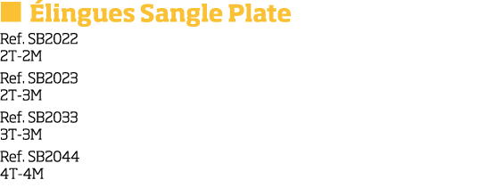    lingues Sangle Plate Ref  SB2022 2T-2M Ref  SB2023 2T-3M Ref  SB2033 3T-3M Ref  SB2044 4T-4M