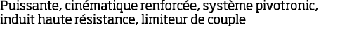 Puissante, cin matique renforc e, syst me pivotronic, induit haute r sistance, limiteur de couple