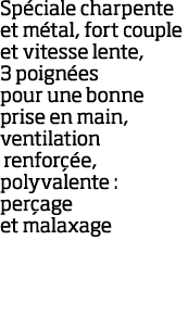 Sp ciale charpente et m tal, fort couple et vitesse lente, 3 poign es pour une bonne prise en main, ventilation renfo   