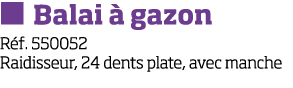   Balai   gazon R f  550052 Raidisseur, 24 dents plate, avec manche