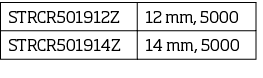 STRCR501912Z,12 mm, 5000,STRCR501914Z,14 mm, 5000